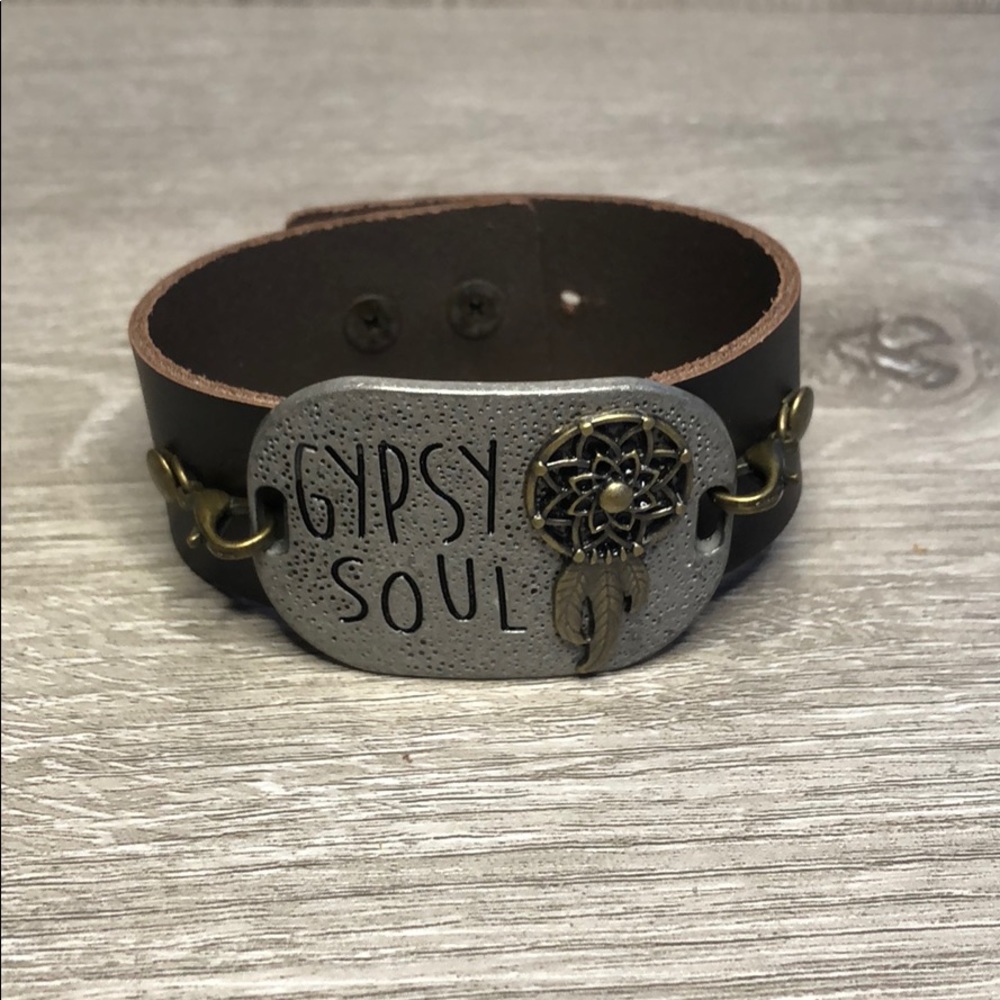 Dark Brown Hand Made Bracelet W/ Design